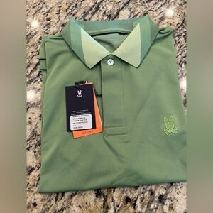 Psycho Bunny Men's Green Polo Shirt
